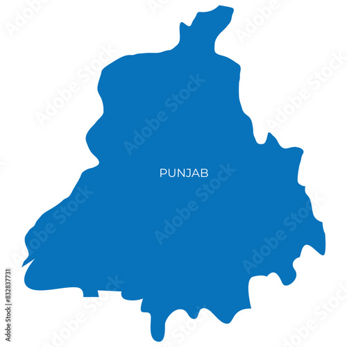 Indian states map vector illustration silhouette boundary