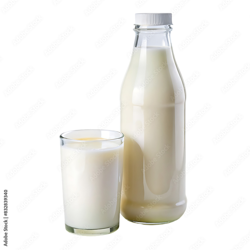 Milk bottle isolated on transparent background Milk bottle isolated on transparent background