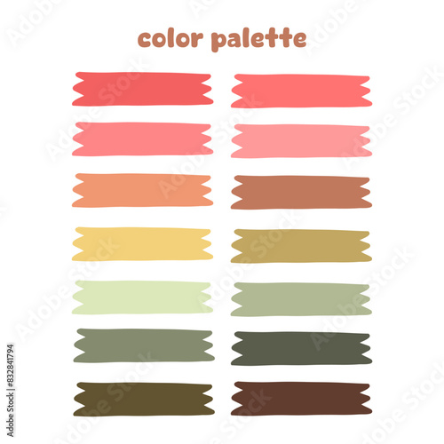 Fashion color trend and a set of colors combined. Color palette forecast of the future colors