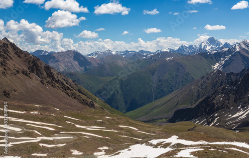 Mountain pass over the lake Ala-Kul. Tien Shan. Kyrgyzstan photo