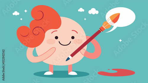 With every stroke of the paintbrush it listens and cherishes the innermost thoughts of its loyal companion.. Vector illustration