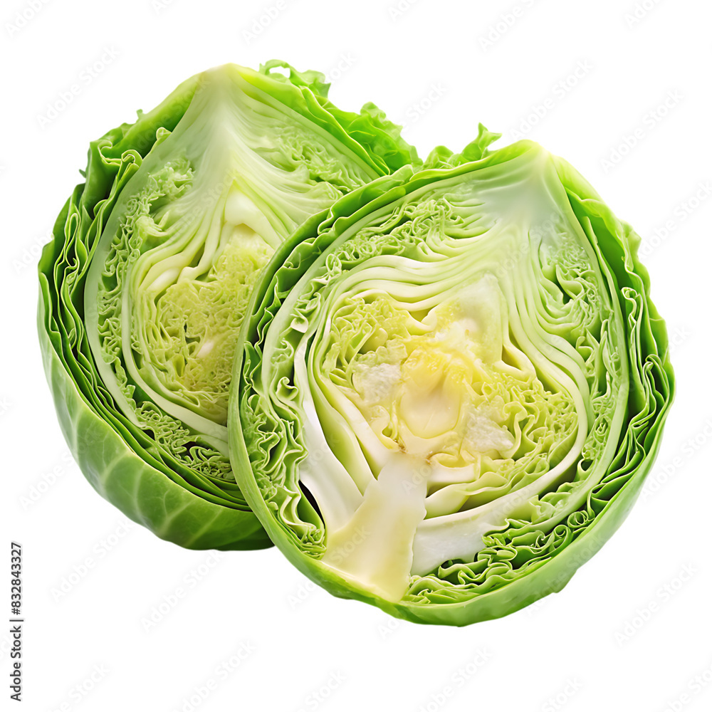 Fototapeta premium Iceberg lettuce isolated on transparent background