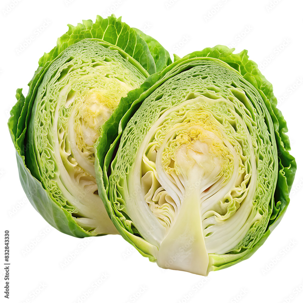 Fototapeta premium Iceberg lettuce isolated on transparent background