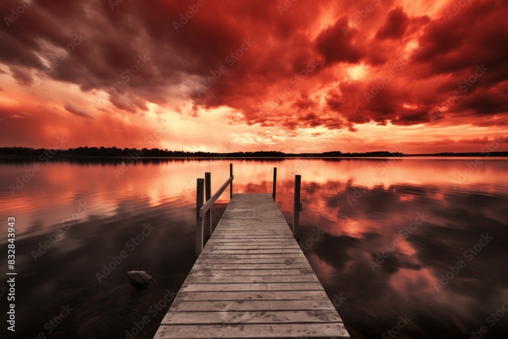 Obraz premium Sunsets and sunrises - Generative AI