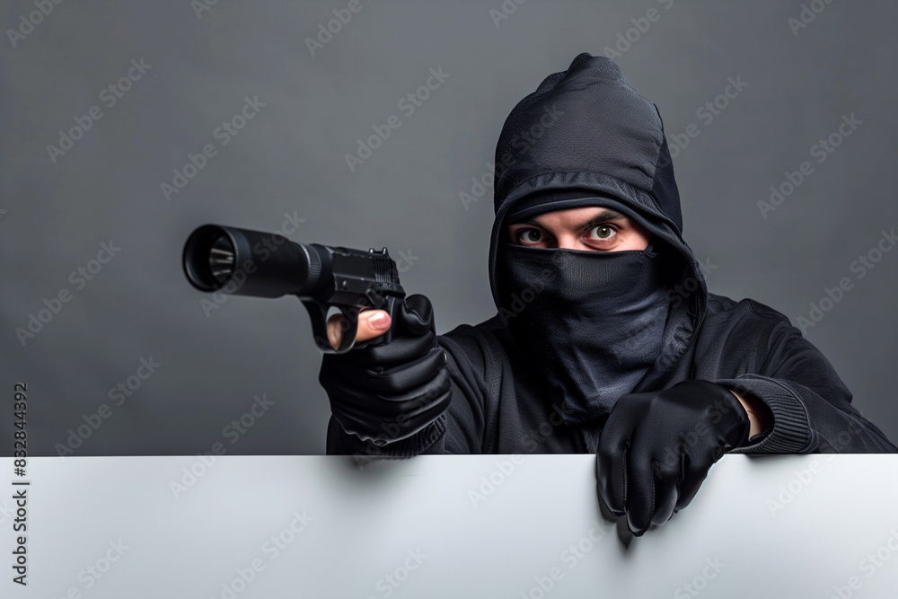Person in Black Outfit Holding Gun Person in Black Outfit Holding Gun