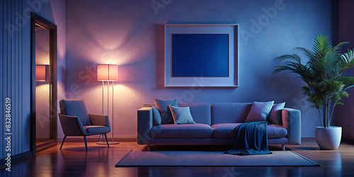 night living room interior