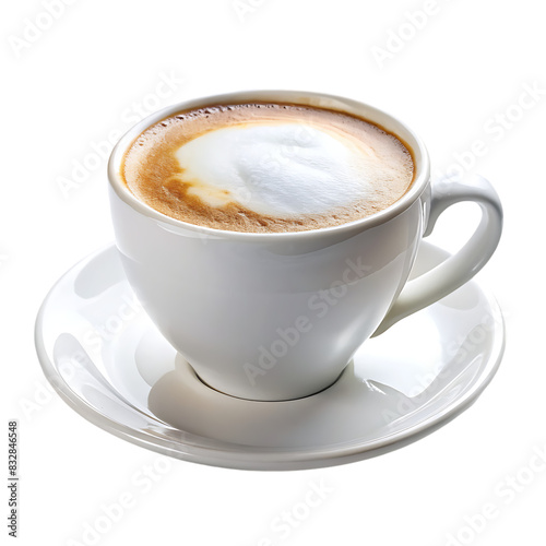 hot cappuccino coffee isolated