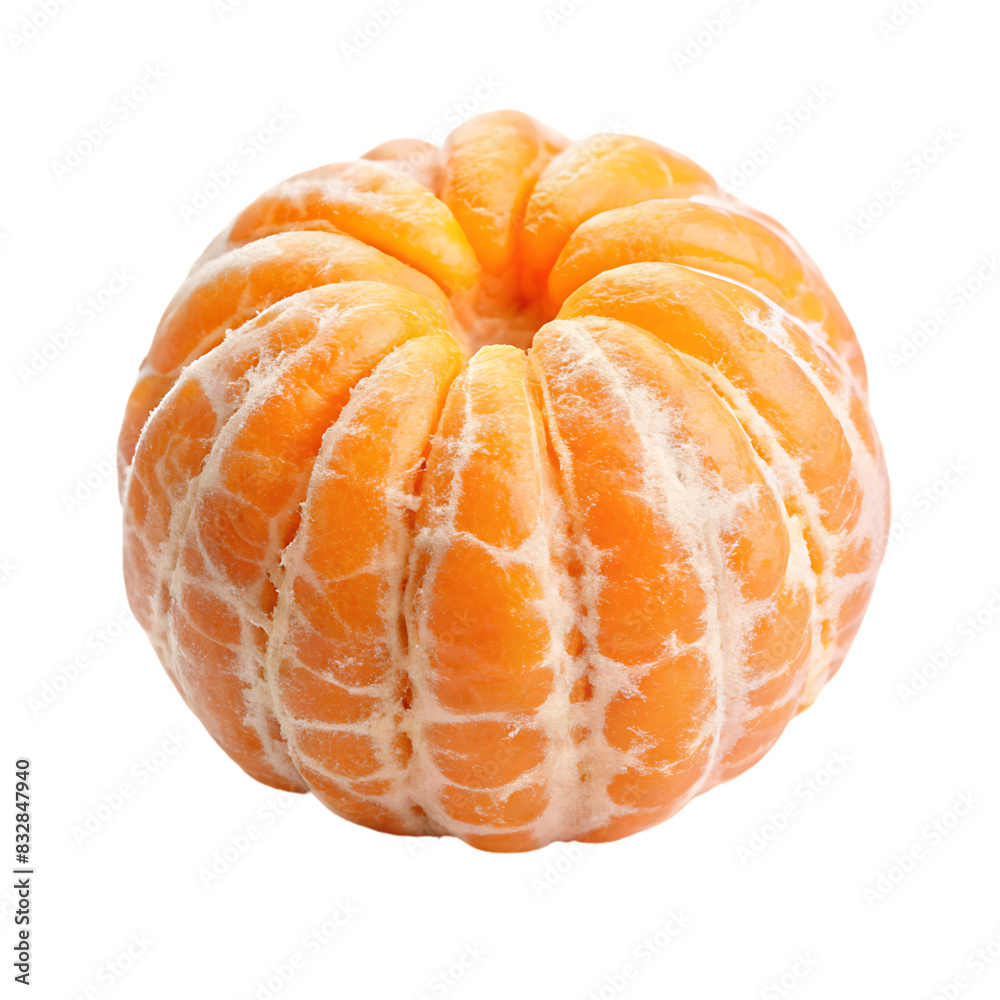 peeled tangerine on transparent background with editable mask layer peeled tangerine on transparent background with editable mask layer