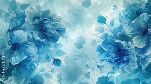 Floral pattern on a blue light background art design in my life