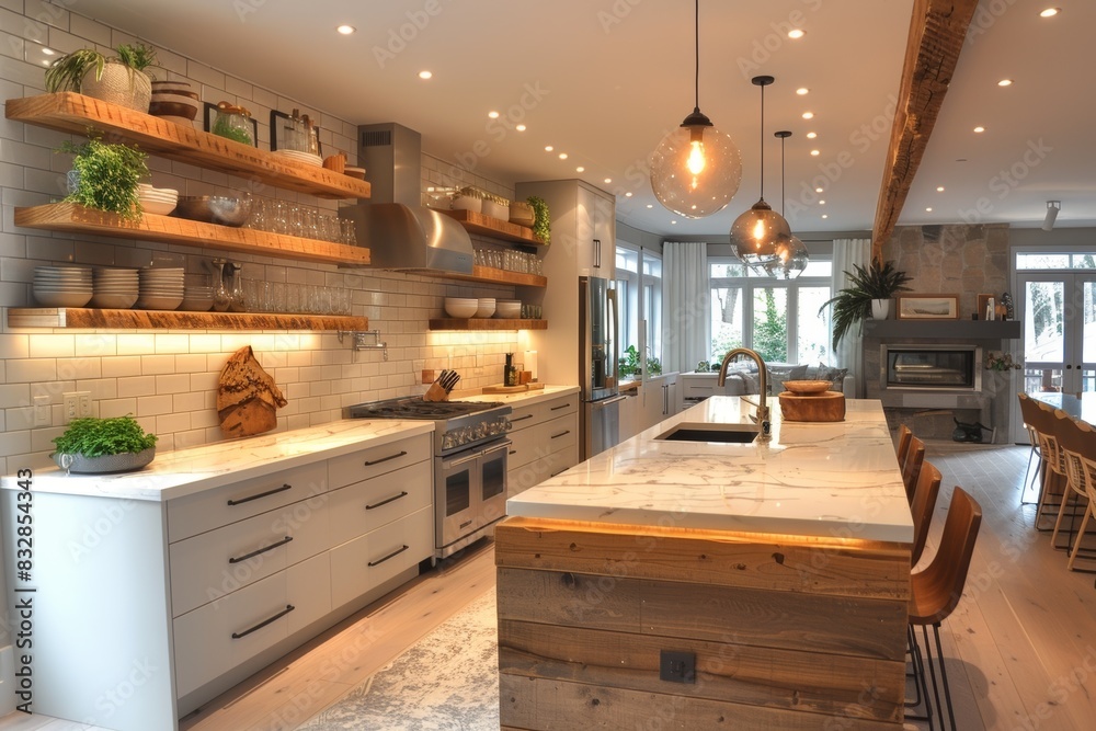 modern kitchen design, modern kitchen with minimalist design clean countertops, open shelves, functional and beautiful in line with new age minimalism principles modern kitchen design, modern kitchen with minimalist design clean countertops, open shelves, functional and beautiful in line with new age minimalism principles