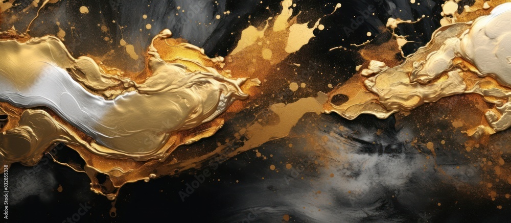 Fototapeta premium gold and black luxury abstract fluid art