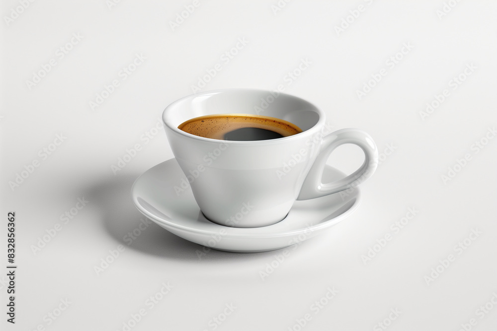 White Cup Filled With Liquid on White Table White Cup Filled With Liquid on White Table
