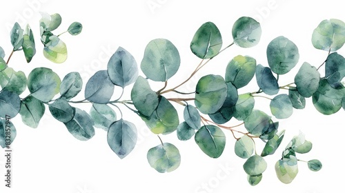 Elegant eucalyptus leaves arrangement photo