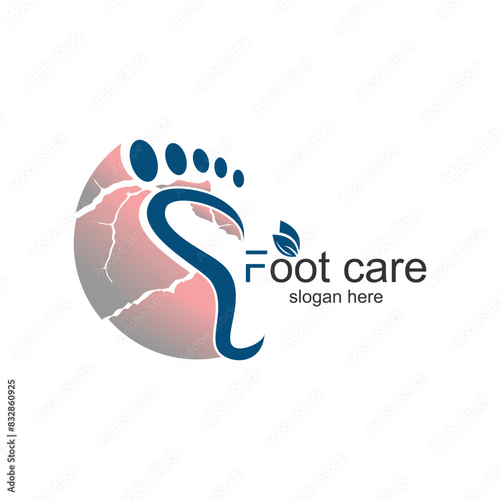 Fototapeta premium Foot care logo design simple concept Premium Vector
