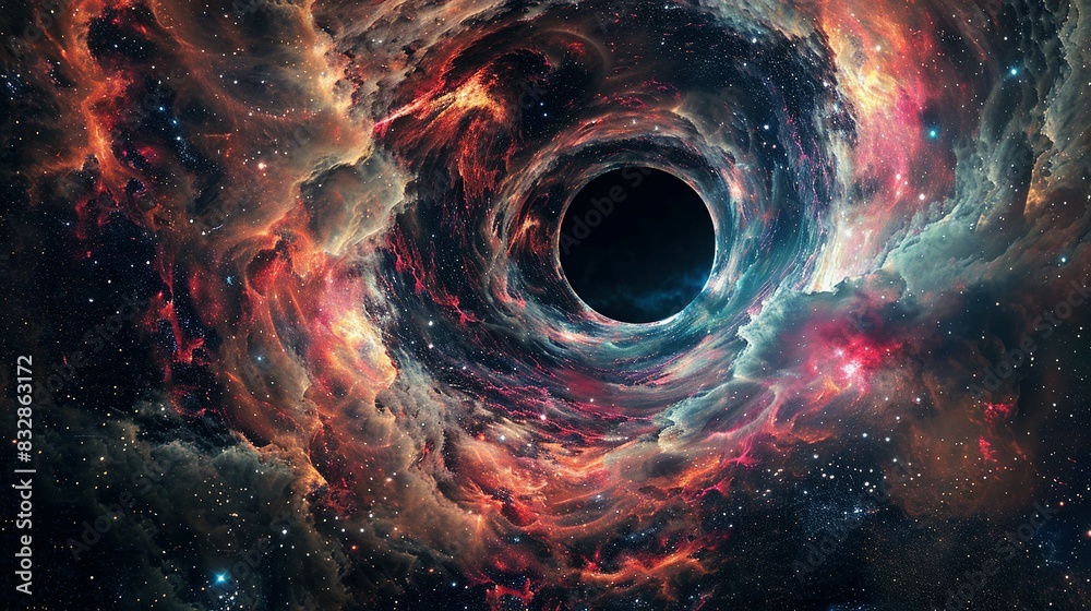 Abstract Cosmic Scene: Black Hole and Nebula with Star Fields Abstract Cosmic Scene: Black Hole and Nebula with Star Fields