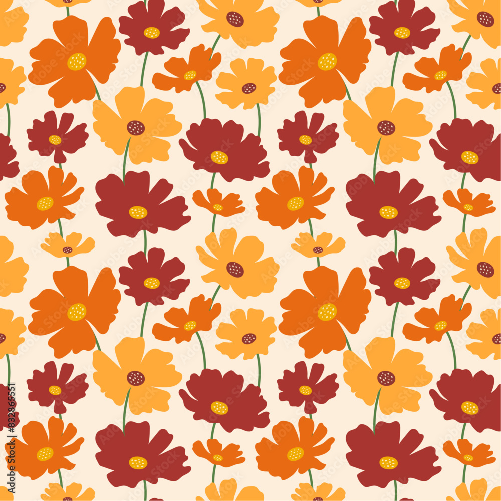 Seamless pattern with abstract flowers Seamless pattern with abstract flowers