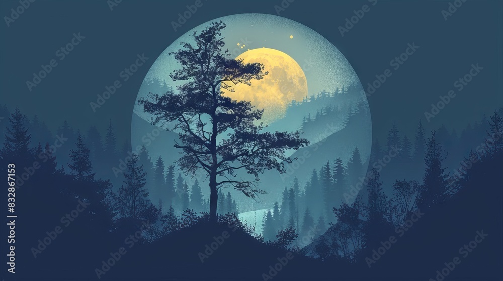 Fototapeta premium Cartoon style horizon landscape
