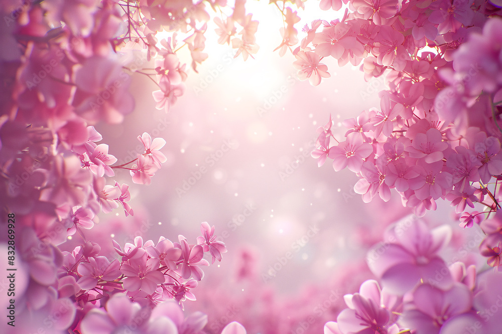 Beautiful pink cherry blossoms bloom in spring, a symbol of nature's beauty Beautiful pink cherry blossoms bloom in spring, a symbol of nature's beauty