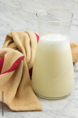 Fresh nutritious milk jar.