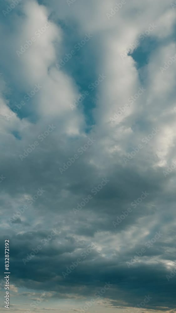 Gray Rainy Clouds Float Across Dark Sky. Tornado Clouds. Natural Background. Rainy Sky. Vertical Timelapse. Gray Rainy Clouds Float Across Dark Sky. Tornado Clouds. Natural Background. Rainy Sky. Vertical Timelapse.