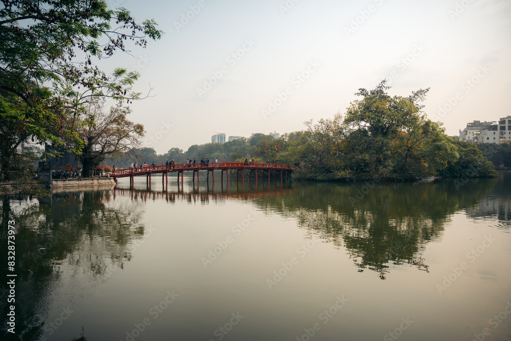 Hoan Kiem lake pond in Hanoï, Vietnam. Hoan Kiem lake pond in Hanoï, Vietnam.