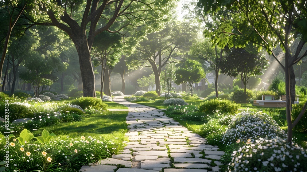 Obraz premium Park Path Tranquility