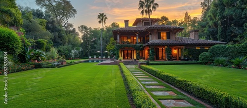 Views Beautiful manicured lawns and flower beds on private grounds and pathway to home