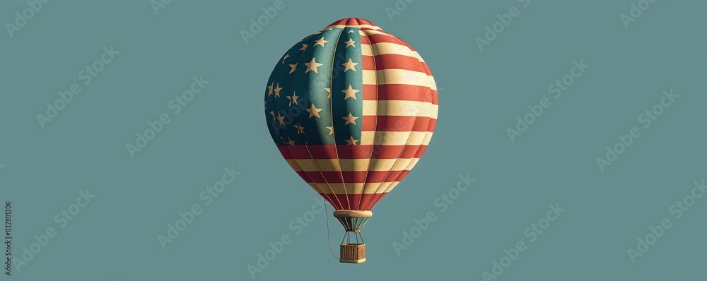 Fototapeta premium Generate a visual of a hot air balloon with an American flag design