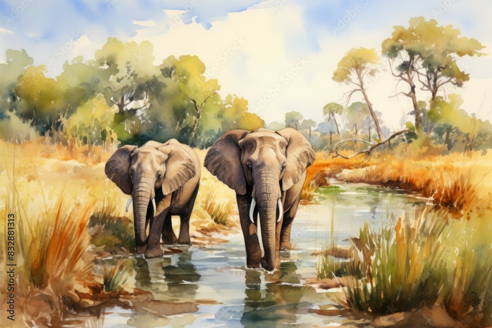 Fototapeta premium Wildlife sanctuaries - Generative AI