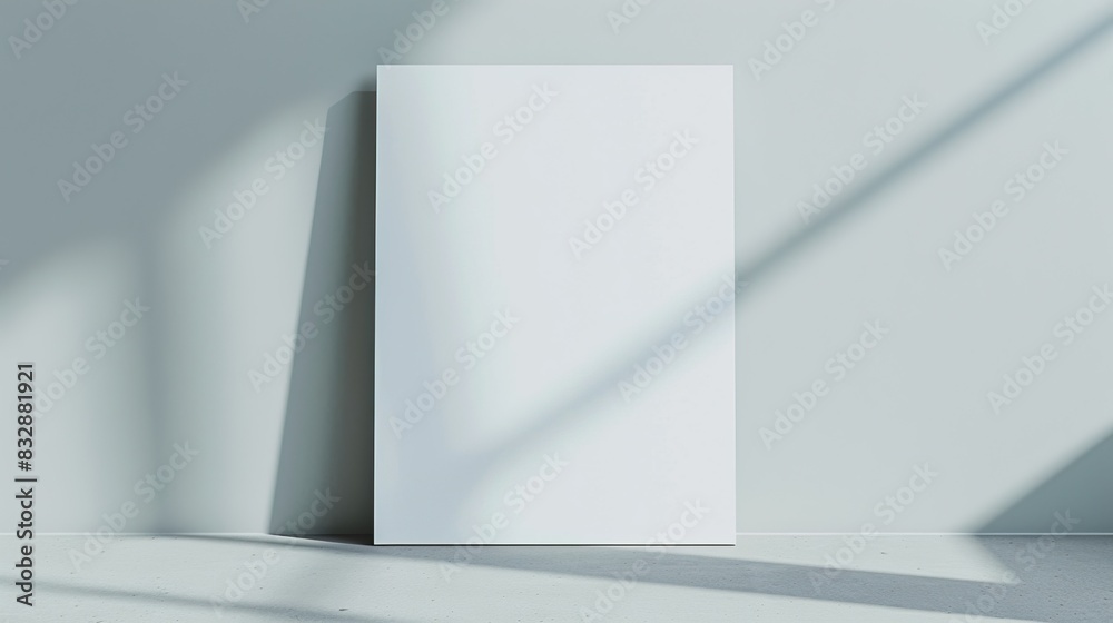 Blank poster mockup with copy space, smooth paper texture, light grey background Blank poster mockup with copy space, smooth paper texture, light grey background