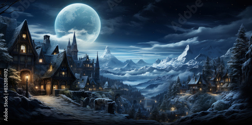 Fantasy landscape with moun...
