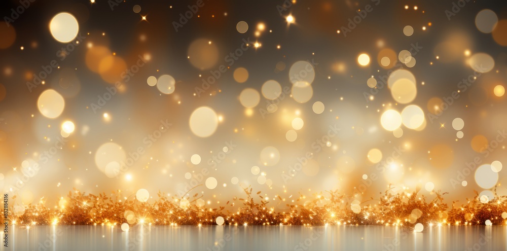 Naklejka premium Abstract background with bokeh defocused lights and stars.