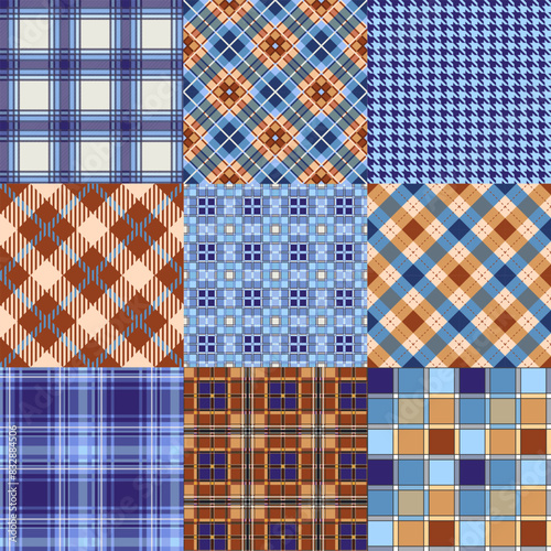 Vector set of checkered patterns. Vector illustration (ID: 832884506)