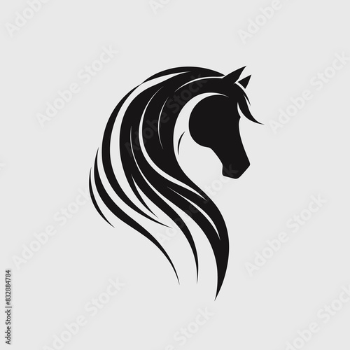 abstract horse head silhouette