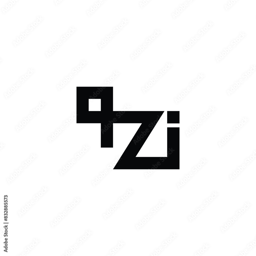 Letter q z i connect geometric symbol simple logo vector Letter q z i connect geometric symbol simple logo vector