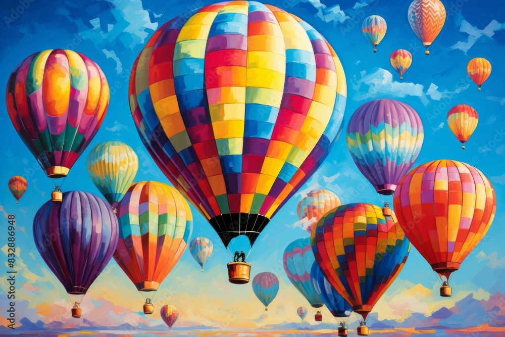 Obraz premium Hot air balloons - Generative AI