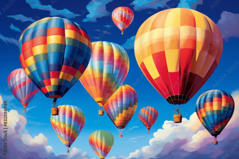 Obraz premium Hot air balloons - Generative AI