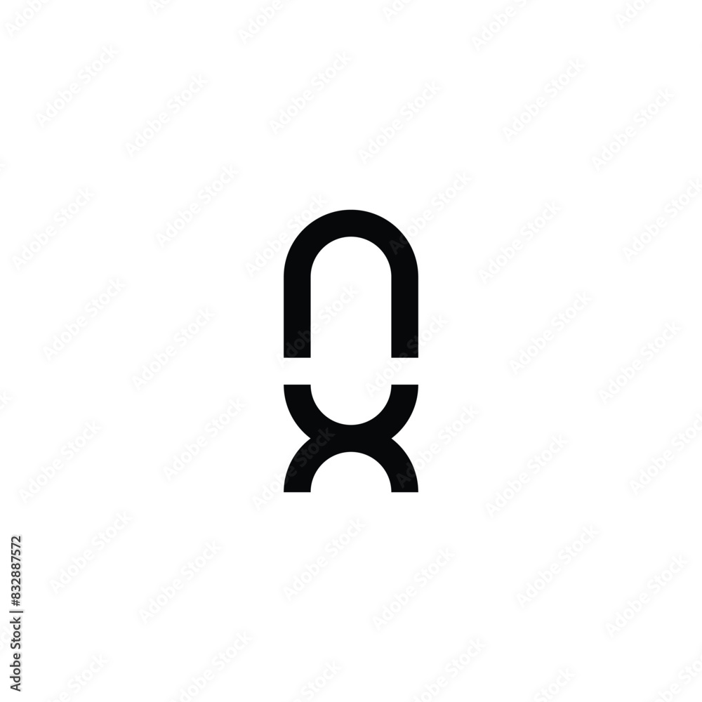 Letter X rocket geometric symbol simple logo vector