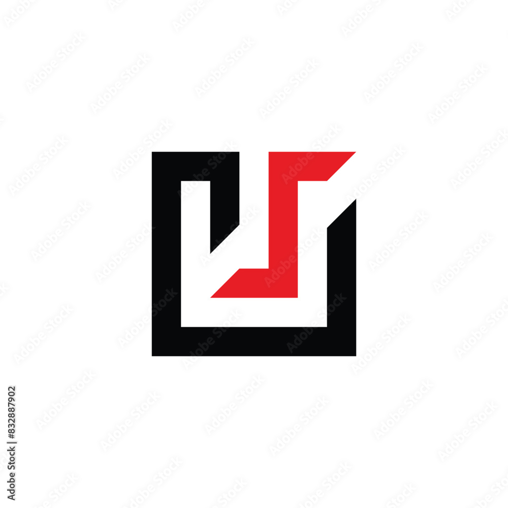 letter s U modern geometric symbol simple logo vector