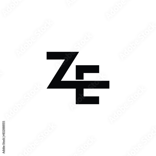 letter z and E connect geometric symbol simple logo vector