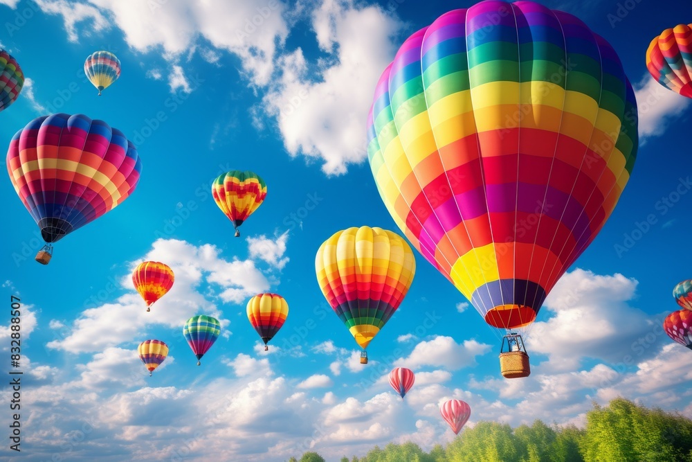 Fototapeta premium Hot air balloons - Generative AI