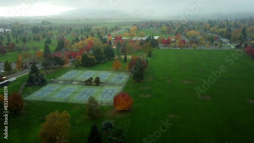 Medford, Oregon, USA. Fall 2023. Flying over Fitchner-Mainwaring Park photo