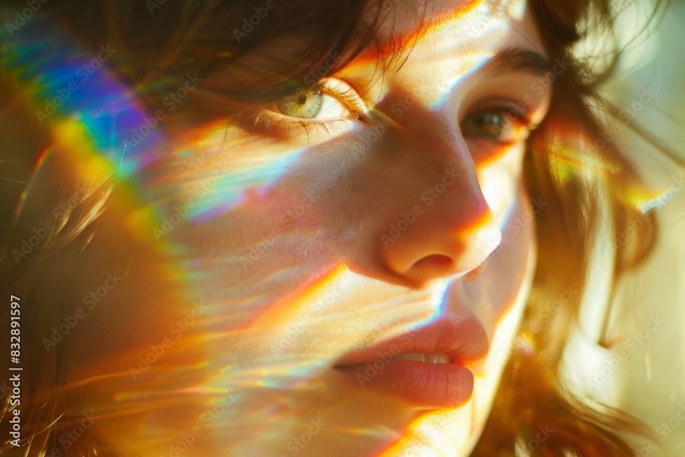 This image features reflections and diffused light creating a dreamlike effect on strands of hair This image features reflections and diffused light creating a dreamlike effect on strands of hair