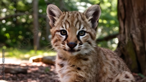 Captivating Image of a Bobcat Cub in Its Natural Habitat
