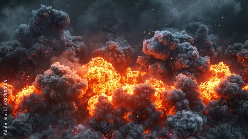 Fire and smoke background, red and dark colours, environmental pollution concept, global warming, banner Fire and smoke background, red and dark colours, environmental pollution concept, global warming, banner