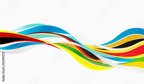 Abstract colorful curved flowing lines background