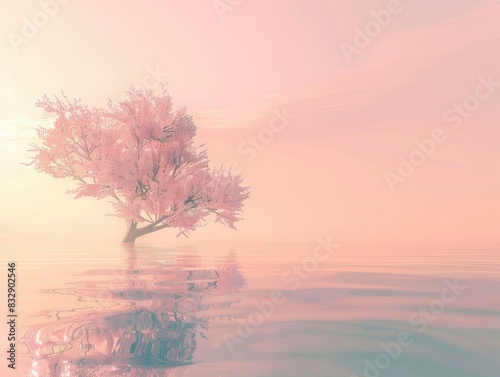 Gentle pastel tones creating tranquil backdrop