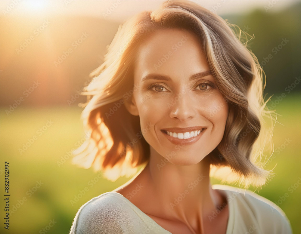 Fototapeta premium Woman smiling close-up