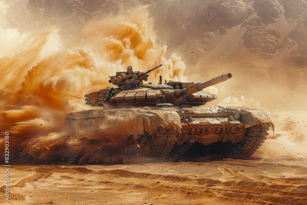 Mw4 Behemoth Armored behemoth rumbling across the desert sands, its turret swiveling ...