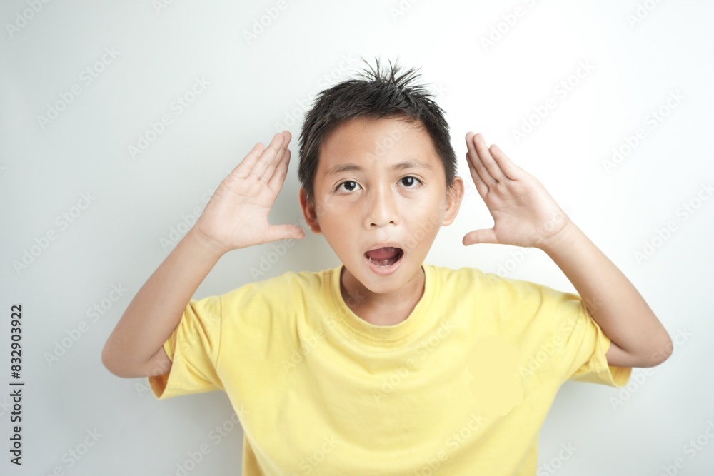 Kid shouting over white background Kid shouting over white background